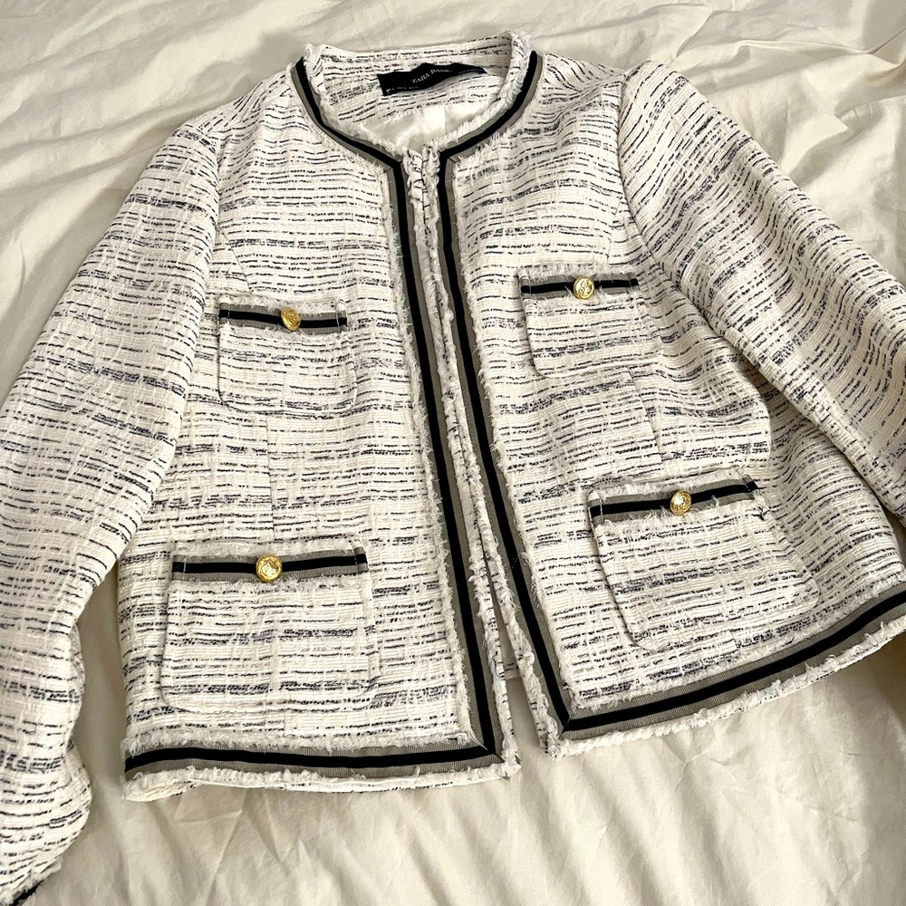 Zara Basic Tweed Jacket XL